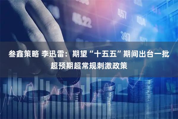 叁鑫策略 李迅雷：期望“十五五”期间出台一批超预期超常规刺激政策